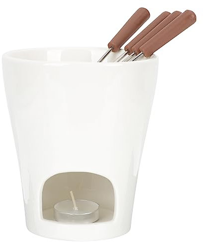 COLLBATH Fondue Zubehör 1 Satz Keramik Schmelztiegel Für Butter Käse Schokolade Mit Gabeln Einfach Zu Reinigen Lagern