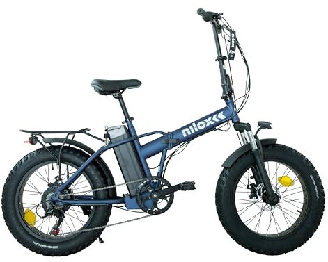 Nilox K10 Plus Fat Bike Elettrica, Bici Elettrica Pieghevole ASSEMBLATA IN ITALIA con Batteria Removibile, Bici Elettrica Uomo Donna con Autonomia fino a 60 km, Motore 250W e Cambio SHIMANO 6 velocità