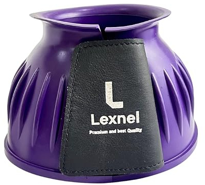 Lexnel Gummi-Pferdeglocken – langlebiger Übergreifschutz & sicherer Klettverschluss (XL-Lila)