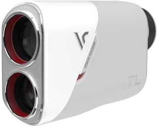 Voice Caddie TL1 Télémètre Laser de Golf : Rapide (0.1s), précis, Gestion des pentes (Slope), résistant à l'eau, aimanté, fiable, Fournisseur LPGA, avec étui Blanc et Protection Noire