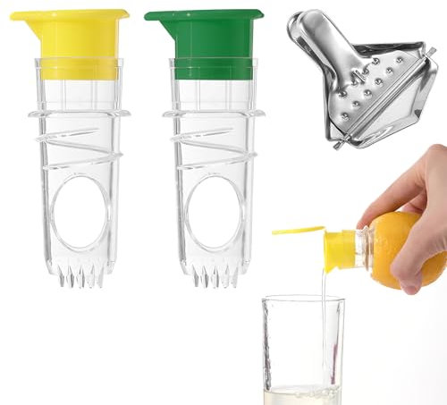 2 exprimidores manuales y 1 exprimidor pequeño de acero inoxidable, exprimidor manual, vertedor de limón, exprimidor manual de limón, exprimidor manual de limas, exprimidor de limas