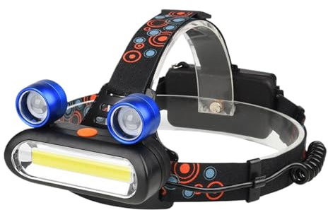Headlight - Linterna para correr, acampada con luz nocturna, linterna para correr, linterna con batería, luz LED para la noche, linterna para el trabajo, resistente al agua