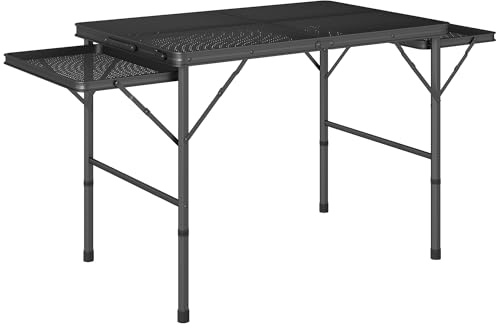 Outsunny Table de Camping Pliante Table de Jardin Portable Noir