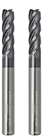 WEXWE Tools Extra Long Carbide Square End Mill for Cutting Alloy Steels,Cast Iron, Hardened Steel - 4 Flute Milling Cutter 1/8 Shank (1/8-3 2PCS)