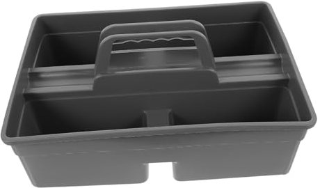 LIFKOME Portable Plastic Cleaning Tool Organizer Handle, Hand-held Cleaning Supplies Storage Box for Household and Professional Use, Grey Carry Case for Easy Transportation and Sorting