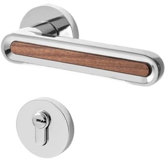 WTKYNULE Serratura magnetica silenziosa for porta interna in stile nordico, semplice, in legno massello, tipo grigio e nero(Dummygold-72lockbodystandardtype)