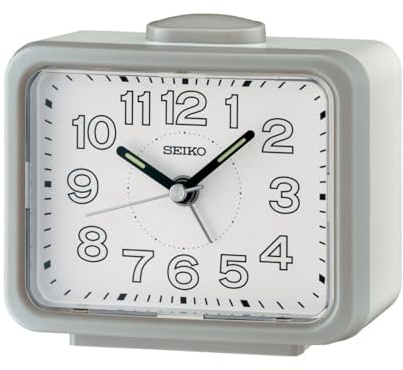 Seiko Reloj despertador de campana con mano de barrido silencioso QHK061N