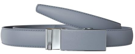 KMISSO Damen Gürtel vegan 2,5 cm schmal – stufenlos verstellbar ohne Löcher – elegante Automatik Schnalle – große Größen 115–130 cm