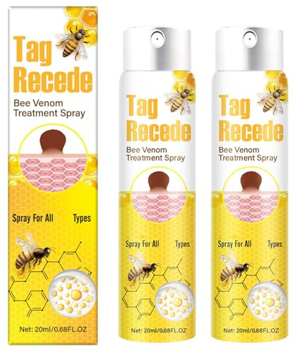 2 Stück Tag Recede Bienengift Spray, Natürlicher Extrakt, Einfach anzuwenden, Bee Venom Spray für alle Hauttypen Geeignet