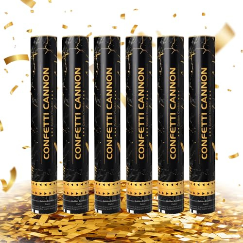 Wxeadu Cannoni Spara Coriandoli, 6 Pezzi Spara Coriandoli Matrimonio, 30cm Coriandoli Biodegradabili, Spara Coriandoli Laurea, Sparacoriandoli per Matrimonio, Compleanni, Celebrazioni, Laurea