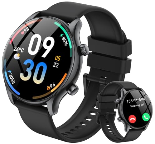 vamout Smartwatch Herren Damen Rund mit Telefonfunktion/AI Assistentin,1.39 HD Uhr,120+ Sportmodi Watches for Men, Fitnessuhr Herren mit SpO2 Pulsuhr Schlafmonitor, IP68 Wasserdicht, für iOS Android