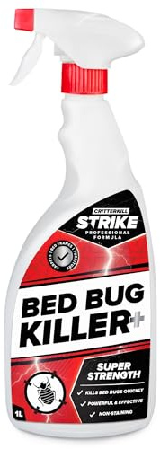CritterKill Strike Bed Bug Killer Spray 1L - Kills Bed Bugs Quickly - Safe for Use in Bedrooms - Dual Active Ingredients for Better Results (1)