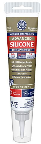 GE Advanced Silicone Kitchen & Bath Sealant Almond, 2.8 oz, 1, Tube