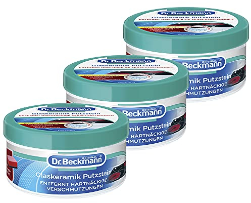 Dr. Beckmann Glaskeramik Putzstein | effektiver Kochfeld-Reiniger | inkl. Spezialschwamm |3er Pack (3x 250 g)