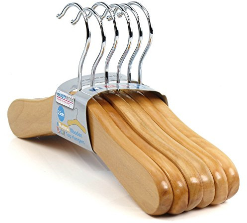 HANGERWORLD Lot de 12 cintres pour Enfant en Bois Naturel 25 cm