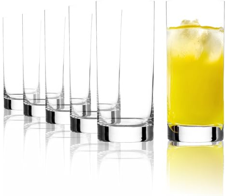 Stölzle Lausitz New York Bar Saftgläser Wassergläser 380 ml, 6er-Set | Saft-, Wasser- und Allroundgläser für Getränke und Cocktails, aus bleifreiem Kristallglas, stoßfest & spülmaschinengeeignet