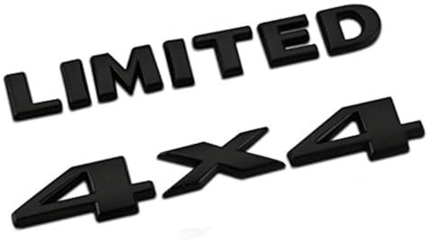 2 Stück (1 Set) Auto Tuning 4 x 4 Logo 3D Aufkleber Emblem Logo Aufkleber Liberty Namensschild Badge + Limited Trunk Hood Door Compatible with 4x4+Limited (Glänzendes Schwarz)
