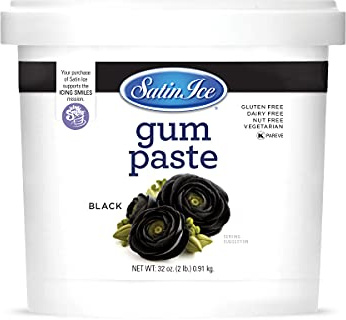 Satin Ice Gum Paste for Cake Decorating, Black (2 Pound)