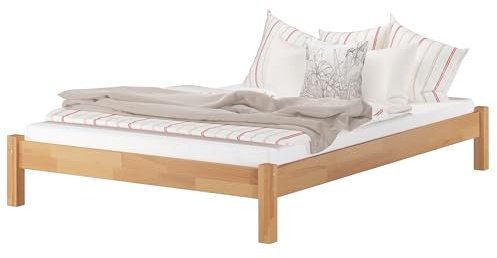 Erst-Holz®Niedriges Doppelbett Massivholzbett Buche 160 x 200 cmohne Zubehör