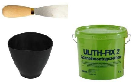Blitzzement Profi Set Schnellzement 5 kg Ulith-Fix 2 inkl.Spachtel + Gipsbecher