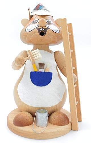 Kuhnert - Original Erzgebirgische Holzkunst Räuchermann Räucherfigur Hamster 27cm - Maler