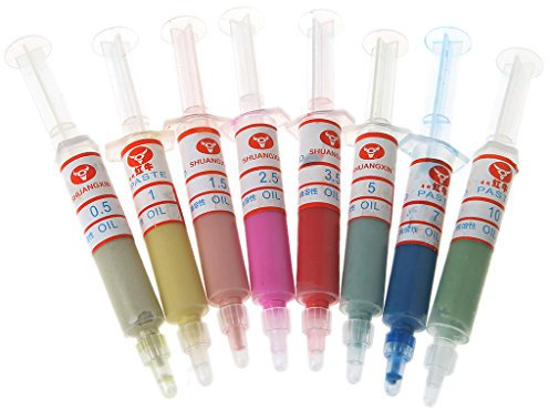 Buwei 8Pcs Diamond Polishing Lapping Pastes Compound Syringes Set 0.5-10 Micron Tools