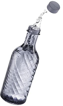 mixcover Bottiglia in vetro compatibile con SodaStream Crystal 2.0, design unico e volume in più 10%, accessori per soda stream, caraffa in vetro