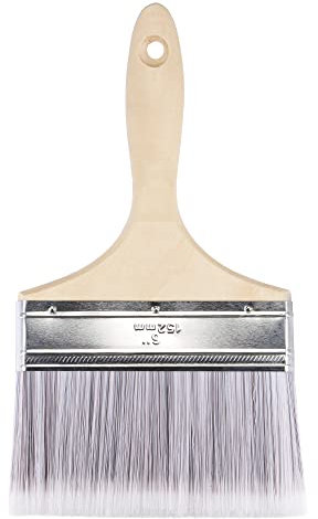 sourcing map 14 Peinture Pinceau 6 Largeur Nylon Soies avec Bois Manche pour Mur Traitment Gris