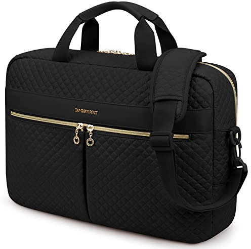 bagsmart Laptop Bag, 17.3 Inch Briefcase for Women Large Laptop Case Computer Bag Office Travel Business (17.3 inch-Black)