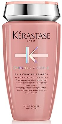 Kerastase Chroma Absolute Chroma Respect Shampoo For Sensitized or Damaged Color-Treated Hair - Protects and Hydrates Fine To Medium Hair with Glycerin and Hyaluronic Acid, 8.5 Fl Oz