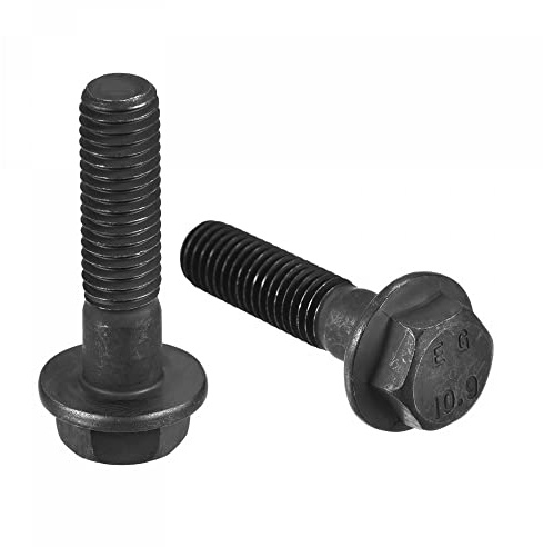 sourcing map Metric M8x35mm Hex Flange Bolts, 10pcs 10.9 Grade Carbon Steel Hexagon Head Screws