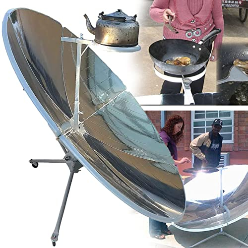 XDLYWUZIQ Cuiseur Solaire, Cuiseur Solaire Parabolique, Température du Point Focal 800-1000 ° C, Four à Concentration Extérieur 1800 W pour Camping en Plein Air, Cuisine, Barbecue