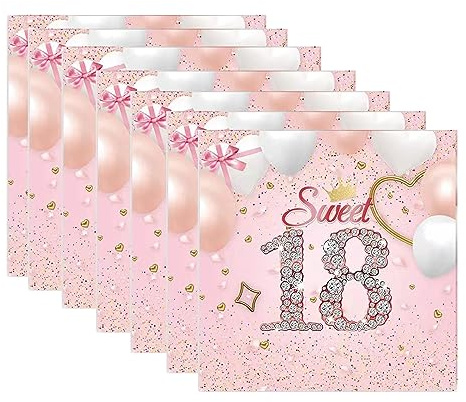 MFCGHXR 40 Stück Rosa Diamant Geburtstags Servietten, Happy Birthday 18 Geburtstag Servietten, 3-Lagig Milestone 18 geburtstagTischdekoration Papierservietten für Junge mädchen Geburtstag Party