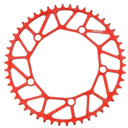 GiereR FahrradkettenbläTter Faltrad 130 Bcd Krone Kettenblatt 46 48 50 52 54 56 58 Zähne Fahrrad Kettenblatt Kettenrad Rotor Kurbelgarnitur Radfahren Krone Kettenblatt (Color : LP Red 50T)