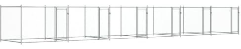 vidaXL Hundgård med dörrar grå 12x2x1,5 cm galvaniserat stål
