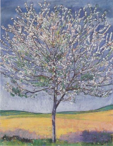 PTLYE Berühmt Painting Leinwandbild Wandbild Kunstdruck Blühender Kirschbaum von ferdinand Hodler Bild Druck Auf Leinwand für Flurdekoration 60x90cm