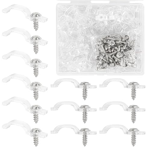 Pretwad 100 Stück Led Strip Befestigung,Transparent LED Stripes Clips,Licht Montagehalterung Befestigungsclip,Led Kunststoff Strip Halterung,für 10mm Waterproof LED