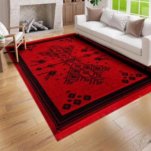 Bigghome Teppich, Kelim – 120 * 180 cm, Maschinenwaschbar, Orientalisch, Langlebig, Modernes Muster für Wohnzimmer, SA25CY, 31,5 x 59,06 Zoll, 3,21 lbs. Made in Türkiye