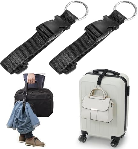 2 Stück Kofferband Gurt, Ymapinc Verstellbare Schwarz Kofferbänder Koffer Zubehör Gepäckgurt für Jacke Rucksack Taschengurte zum Verbinden von Koffern zur Trage Zusätzlicher Taschen