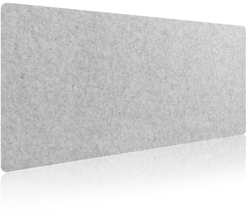 TayBong Schreibtischunterlage Filz, 80x40cm Rutschfeste Tischmatte mit Anti-Rutsch-Punkten, Vielseitige Büro-Unterlage für Schreibtisch, Mauspad & Tastatur, für Homeoffice und Büro (Grau)