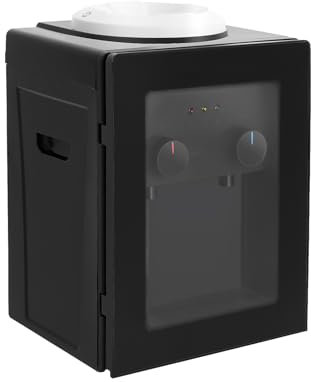 HOARLICN Dispensador de agua fría, dispensador de agua automático, acero inoxidable, doble caño 85-95 ℃ con enchufe para escritorios, mesitas de noche, mesas de café, color negro, 3 kg