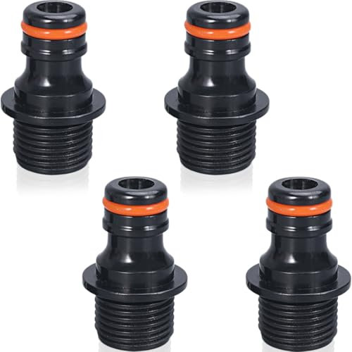 JEYORZY 4Pezzi Connettori per Rubinetto, Connettori per Tubo, 1/2 2 in 1 Raccordo per Rubinetto per rubinetto, adattatore per rubinetto, tubo da giardino filettato, Tubo adatto per piscine e giardini