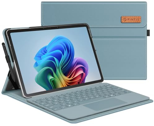 Fintie Hülle für Microsoft Surface Pro 12 Zoll (2025), Blau | Portfolio Business Cover mit mehreren Betrachtungswinkeln, Tasche und Stifthalter, Kompatibel mit Type Cover-Tastatur