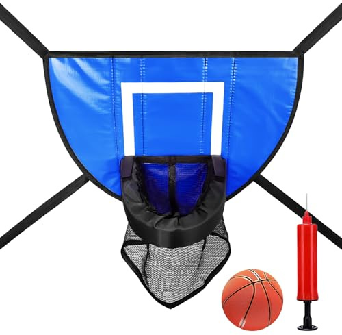 Trampolin Basketballkorb, Universal Mini Basketballkorb, Abreißrand zum Eintauchen Trampolin Basketballaufsatz mit 1 Mini Basketbällen,Trampolin Zubehör für Kinder Erwachsene Innen und Außenbereich