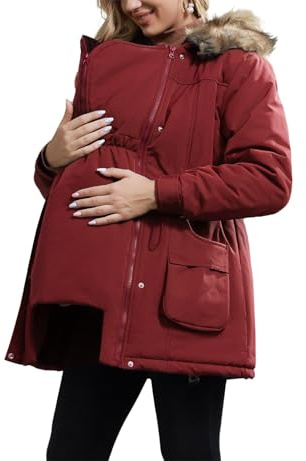 Maacie Cappotto premaman invernale in cotone, caldo giubbotto premaman per tutti i giorni all'aperto