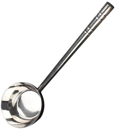 Homoyoyo Cucharón de Agua de Acero Inoxidable 42 CM Cuchara Sopera Plana para Cocina Cucharón Doméstico Multiusos para Comedor y Restaurantes Mango Largo Resistente
