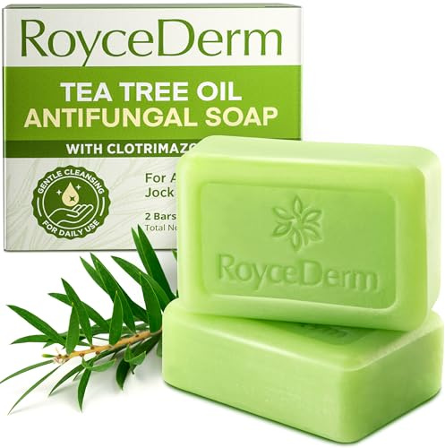 Roycederm Tea Tree Soap: Tea Tree Oil Soap for Face & Body Acne, Athlete's Foot, Tinea, Folliculitis Ringworm Jock Itch