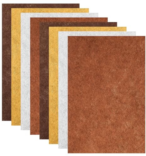 8 Pcs Brown Felt Sheets Fabric Soft Squares Felts 11.8 X 7.9