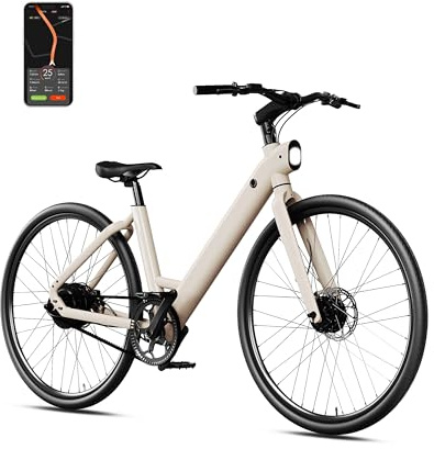Freedare E Bike für Erwachsene 27,5 Zoll City E-Bike Herren Damen 36V10Ah Akku 250W Motor mit Hydraulische Scheibenbremse,Drehmomentsensor, Reichweite bis zu 80 KM Elektrofahrrad mit APP (FDS1-Gold)