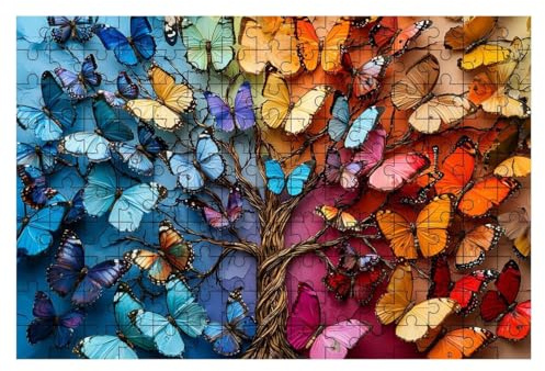 Puzzle 1000 Teile Schmetterling, Baum Puzzle 1000 Teile Erwachsene, Puzzel für Die Ganze Familie, Klassische Puzzles Geschicklichkeitsspiel, Holzpuzzle Geschenke für Frauen Geschenke für Männer -2533